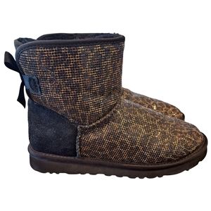 Ugg Short Leopard Print Bailey Bow